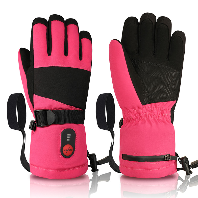 Ski Glove Waterproof - 2026年型、子供用、防水機能付き、7.4V充電式、電気式ヒーター内蔵のスキー用グローブ、スノーボード用。