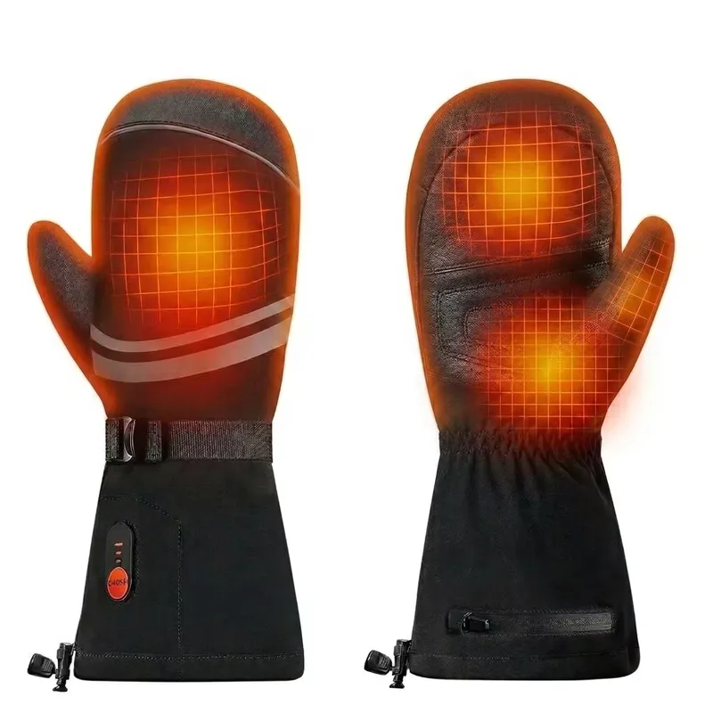 Ski Glove Waterproof - 冬用スキー防水充電式加熱リストグローブ タッチスクリーン対応 バッテリー駆動 ハンドウォーマー 五指背面加熱
