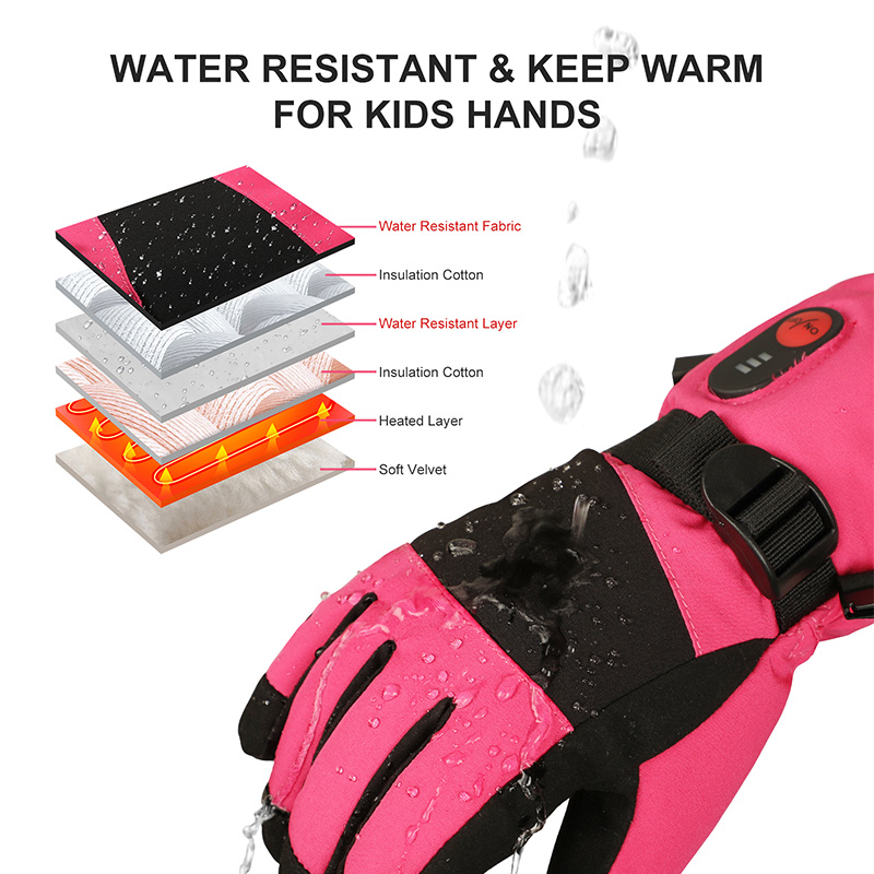 2026年型、子供用、防水機能付き、7.4V充電式、電気式ヒ - Ski Glove Waterproof のレビューと価格