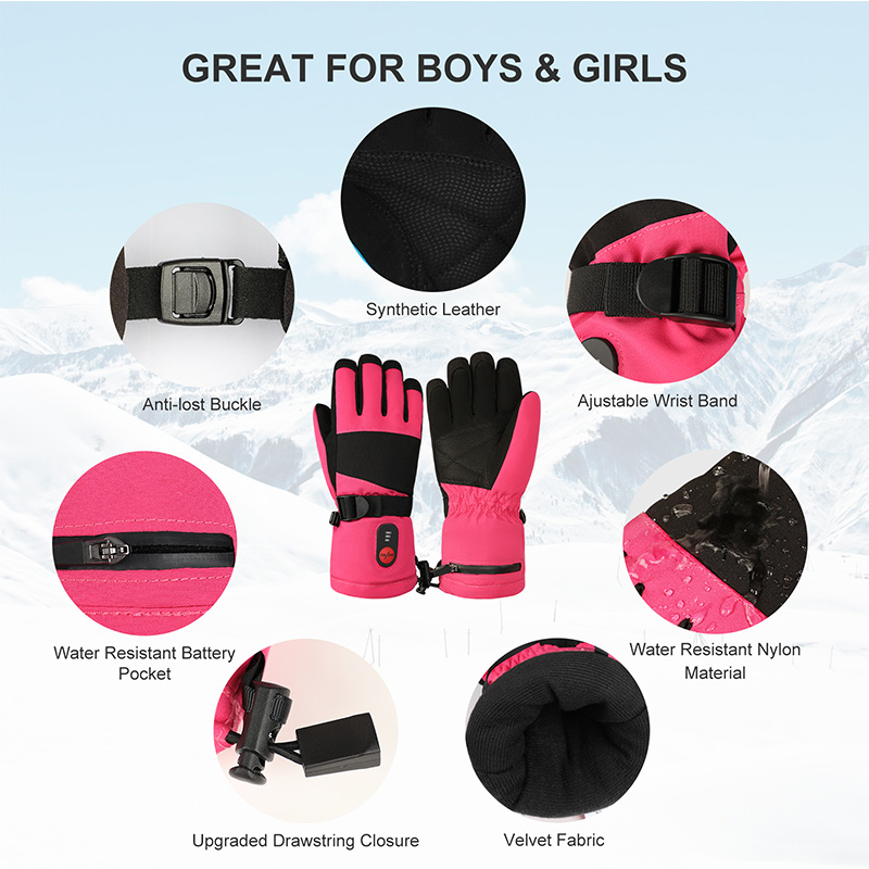 2026年型、子供用、防水機能付き、7.4V充電式、電気式ヒ - Ski Glove Waterproof のレビューと価格