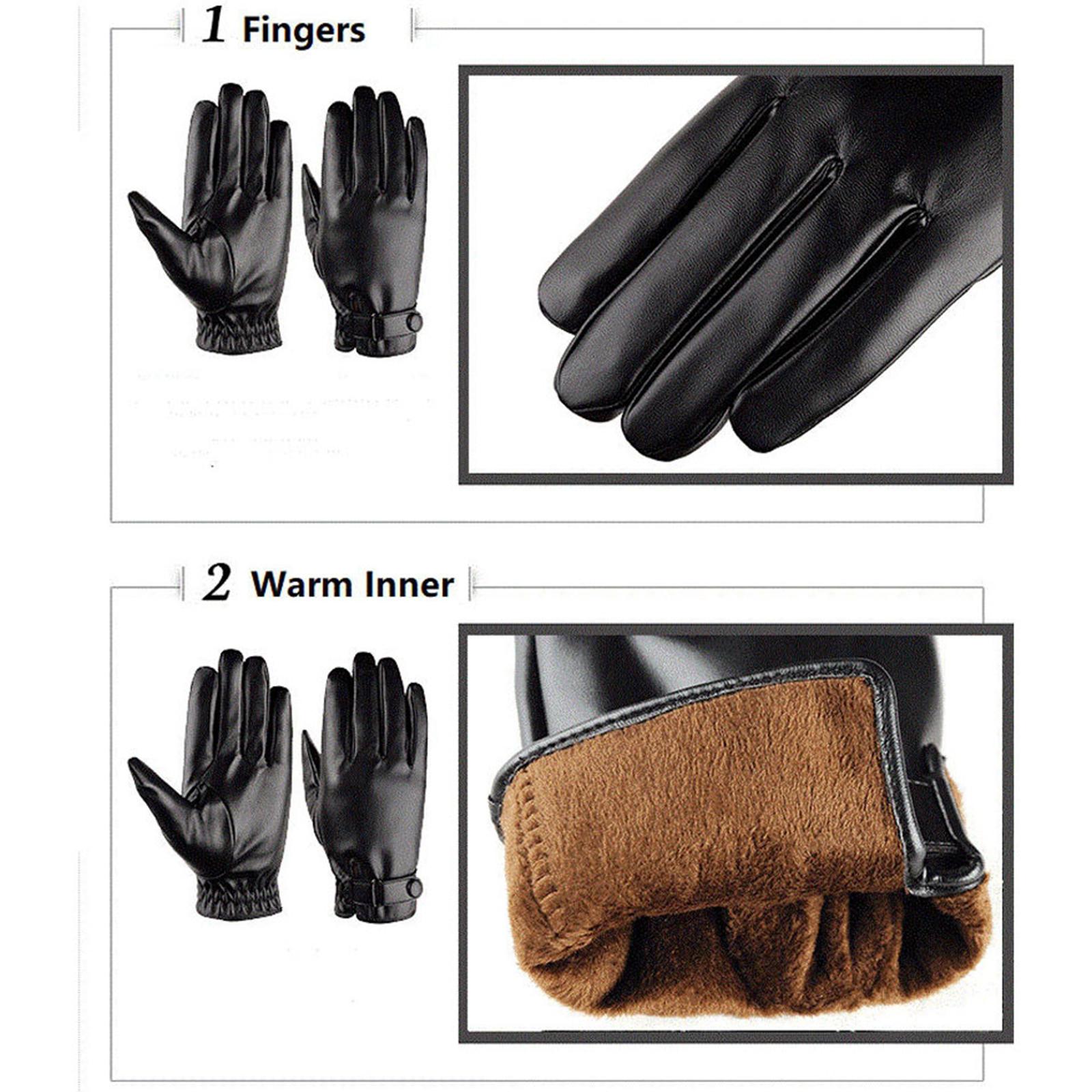 男性用冬用手袋 運転用 ランニング用 バイク用 タッチスクリ - Leather Driving Glove のレビューと価格