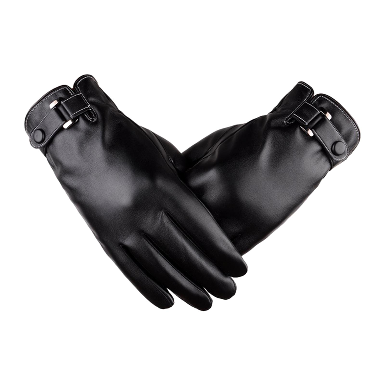 男性用冬用手袋 運転用 ランニング用 バイク用 タッチスクリ - Leather Driving Glove のレビューと価格