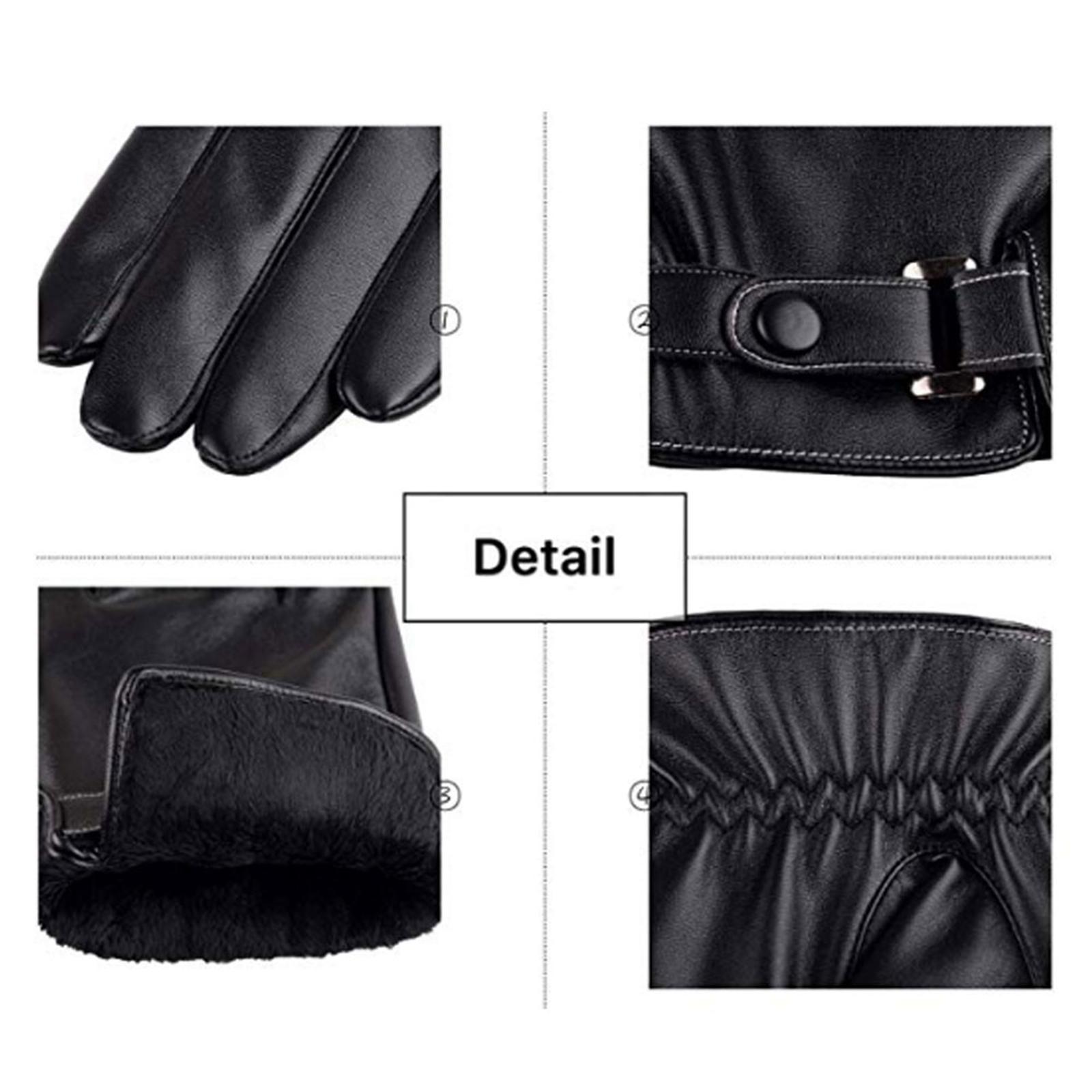 男性用冬用手袋 運転用 ランニング用 バイク用 タッチスクリ - Leather Driving Glove のレビューと価格