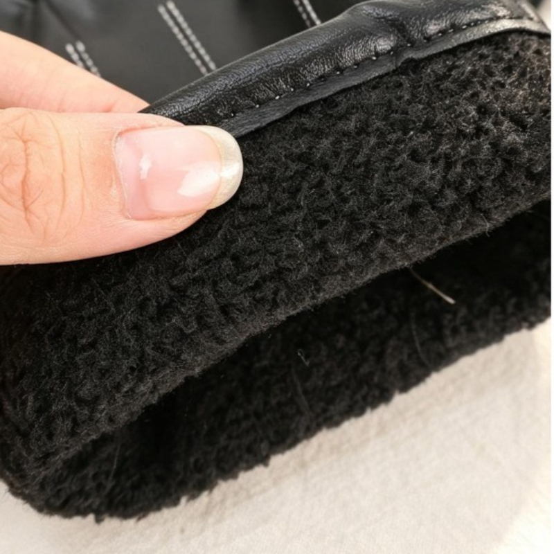 サーマルPUレザーグローブ 男女兼用 冬用 暖かい 防風 タ - Leather Driving Glove のレビューと価格